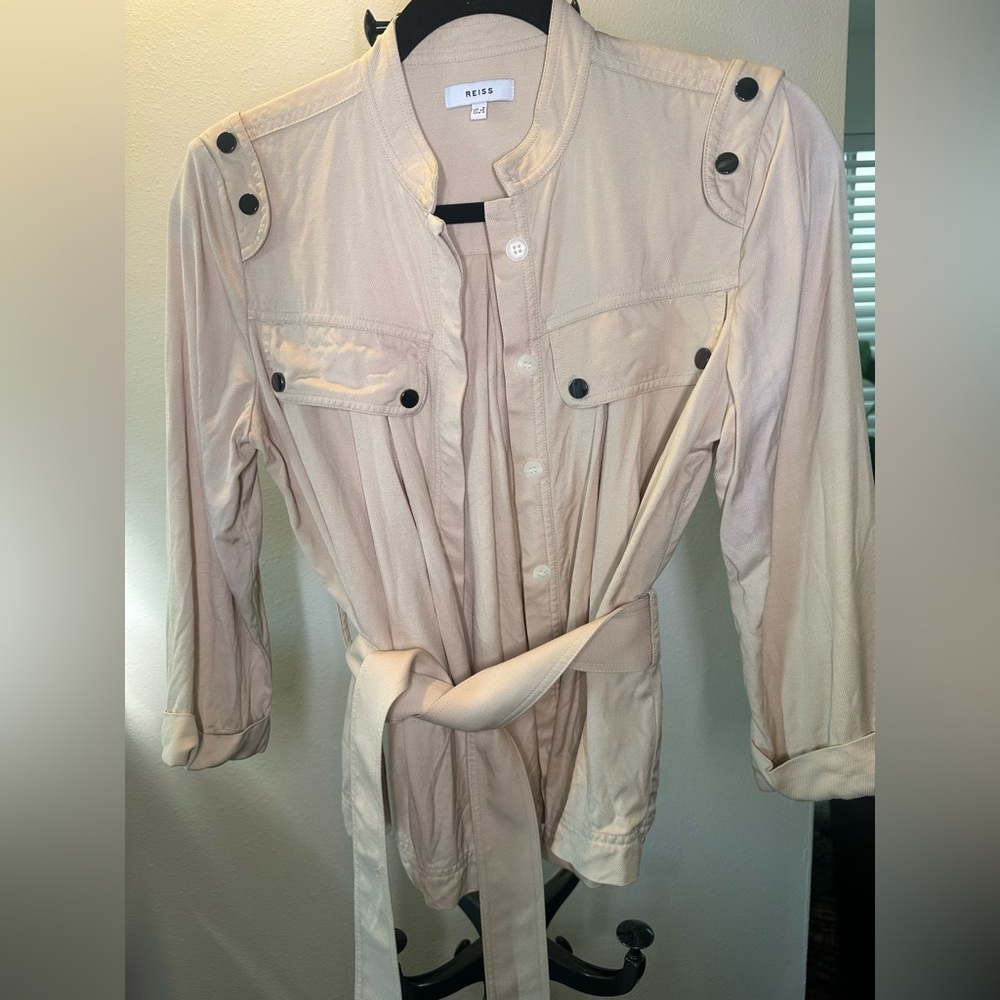 Reiss Beige-Pink Button-Up lightweight Jacket